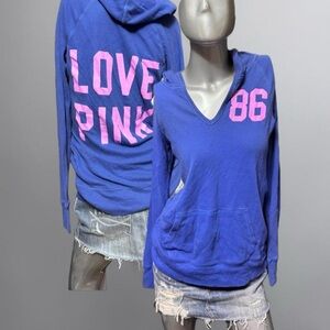 PINK Victoria’s Secret Vintage Y2K Henley Thermal Hoodie Shirt